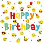 Servietten 33x33cm Happy Birthday Smileys, 3-lagig, 20...