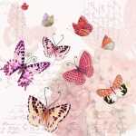 Servietten 33x33cm Butterfly Romance, 3-lagig, 20...