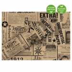 Geschenkpapier 70cmx2m News schwarz, Kraftpapier By nature