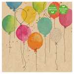 Servietten 33x33cm Ballon Party natur, 3-lagig, 20...