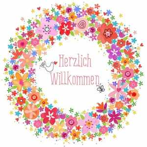 Servietten 33x33cm Buntes Willkommen, 3-lagig, 20 Stück, Partytime