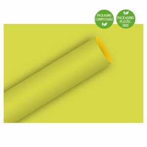 Geschenkpapier 70cmx2m Uni Duo lime/gelb, Kraftpapier, By nature