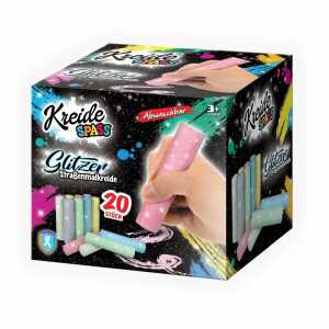 Straßenmalkreide Glitzer, 20 Stangen Karton,10.5 cm hoch, ca. 2.2 cm