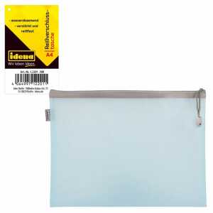 Reißverschlusstasche A4 Idena Mesh blau, Maße: 33 x 24 x 2 cm,