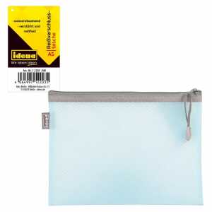 Reißverschlusstasche A5 Idena Mesh blau, Maße: 23 x 17 x 2 cm,
