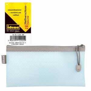 Reißverschlusstasche DL Idena Mesh blau, Maße: 33 x 11,5 x 2 cm,