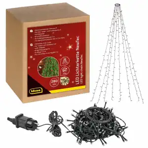 Lichterkette NewTec 280 LED ww Überwurf, für 2m Wbäume mit 8 Girlanden