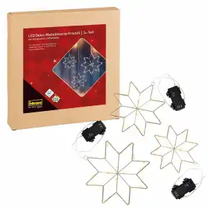 LED Kristallsterne 3er 15/17/20cm ww 6hTimer, 3er Set Kristallsterne