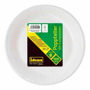 IDENA Idena Partyteller D23cm weiß 100er FSC-Mix, kompostierbar
