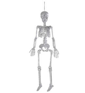 Widmann Violettes, silberfarbenes Halloween-Skelett.