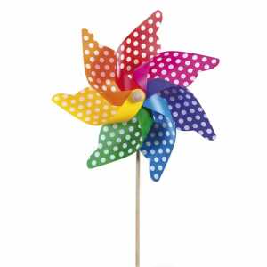 GIOBAS Windmühle Dots Ø62cm H:120cm auf Holzstab