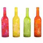 LED Glasflasche Torno D7,5x29cm 4fach sortiert, LED Deko...