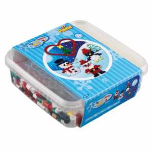 Bügelperlen Maxi Weihnachten ca.600 Perlen Stiftplatt Herz und Zubehör