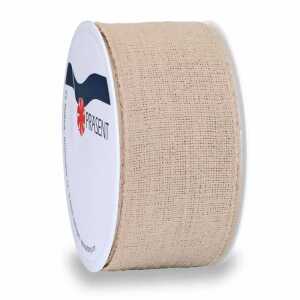 Geschenkband 40mmx2 m Leinen natur,