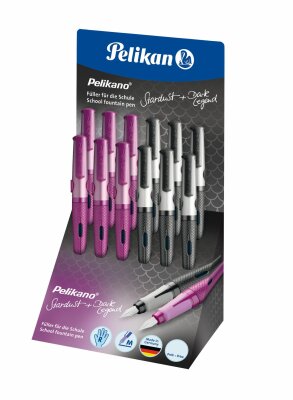 Pelikan o P480 M Stardust/Dark Legen 12 Füllhalter sortiert im Keildispl