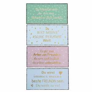 Dekoschild Freundesprüche 40x20cm 4fach sortiert