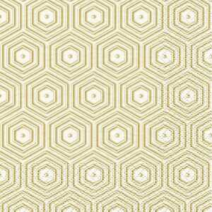 Servietten 24x24cm Geometric Hipster gold, gold/white, 20 Stück