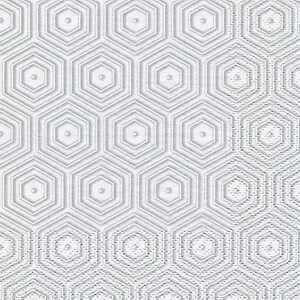 Servietten 24x24cm Geometric Hipster silver, silver/white, 20 Stück