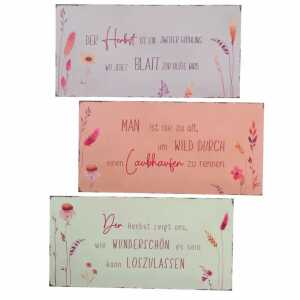 Dekoschild Kornelia 40x20cm 3fach sortiert