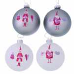 Weihnachtskugel Tilda 8cm 4er 4066076065073