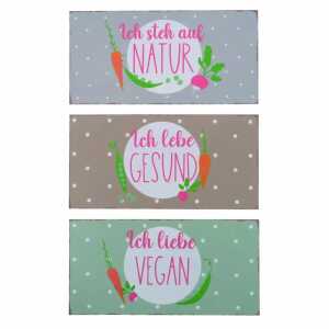 Dekoschild Veggie 40x20cm 3fach sortiert