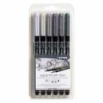 Lyra Aqua Brush Duo Grautöne, Set mit 6 Farben
