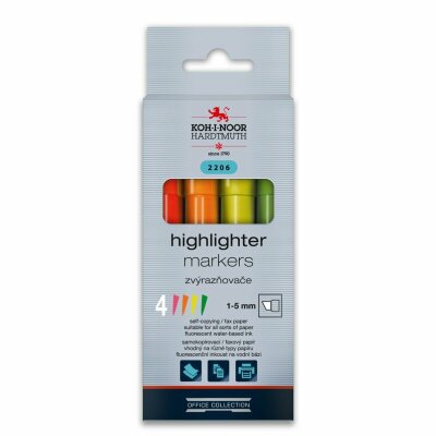 KOH KOH-Hardtmuth-Set Textmarker 2206 4, Faser-Stifte, Stifte, Tinten & Fibre Stifte