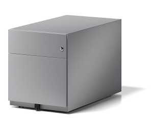 Rollcontainer Note mit Griffleiste, silber,