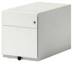 Rollcontainer Note mit Griffleiste, verkehrsweiß,