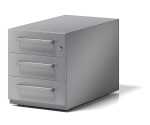 Rollcontainer Note mit Griff, silber, mit 3...