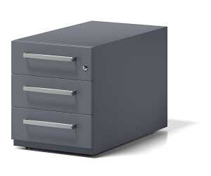 Rollcontainer Note mit Griff, anthrazitgrau, mit 3 Universalschubladen