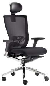 Bürodrehstuhl Xchair, schwarz, gepolsterter Sitz, Kopfstütze,