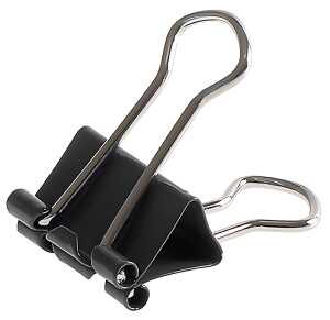 Foldbackklammern, schwarz vernickelt, 19 mm lang, 1 Schachtel = 12 Stk