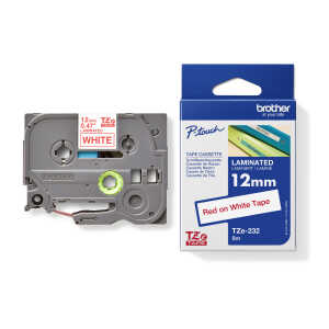 Brother Schriftbandkassette P-touch 12 mm x 8 m (B x L) weiß rot