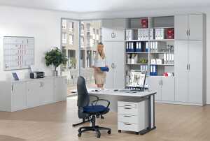 Rollcontainer inkl. Materialschub, ahorn, 3 Schübe 595 x 425 x 600 mm