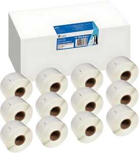 Etiketten 36 x 89 mm, kompatibel Dymo 99012/S0722400, schwarz auf weiß