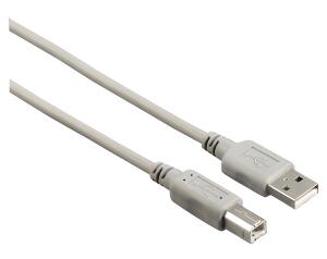 USB Anschlusskabel A-Stecker-B-Stecker, 5 m, grau