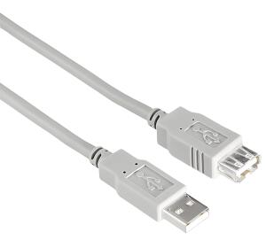 USB Verlängerungskabel A-Stecker- A-Kupplung 1,8 m, grau