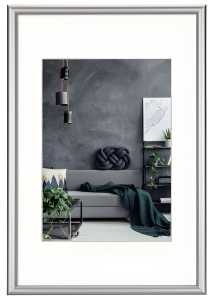 Bilderrahmen Detroit, Alu, 70x110cm, silber, Polystyrolscheibe (1mm)