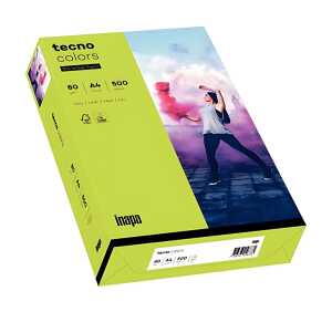 Kopierpapier, Tecno Colors, A4, 80 g/qm, leuchtgrün 1 Pack = 500 Blatt