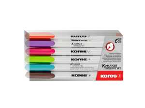 Whiteboard/Flipchartmarker-Set fine, 6 Farben, Rundspitze 1 mm,