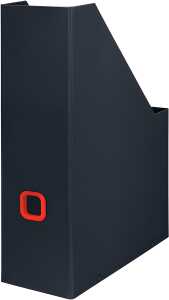 Stehsammler Click & Store Cosy, grau, für DIN A4, mit Griffloch Karton