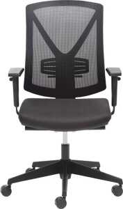 Drehsessel myWIZARD, schwarz, hoher Netzrücken, Stoffpolstersitz,