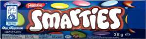 Smarties, 38 g, Schokolinsen buntem Zuckerüberzug,