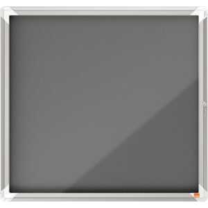 Schaukasten Premium Plus Filz, mit Klapptür, 6xA4, grau