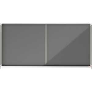 Schaukasten Premium Plus Filz, mit Schiebetür, 27xA4, grau