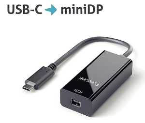 Adapter iSerie, USB-C auf mini DisplayPort, schwarz, 0,10 m, 4K60Hz