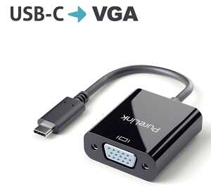 Adapter iSerie, USB-C auf VGA, schwarz, 0,10 m, 4K60Hz
