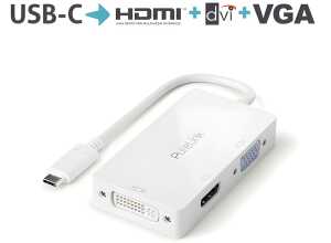 Adapter iSerie, USB-C, VGA mit WUXGA, HDMI mit 4K30Hz, weiß, 0,10 m