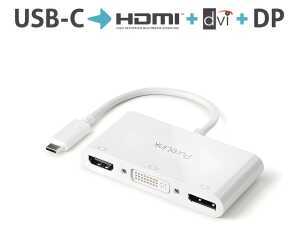 Adapter iSerie, USB-C DP mit 4K60Hz, HDMI mit 4K30Hz, weiß, 0,10 m
